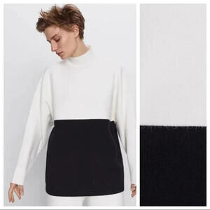Zara White and Black Women's Sweater